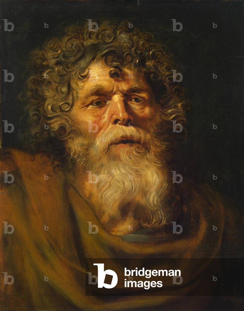 testa di un vecchio, studio per 'la corona di spine (Ecce Homo) ', c. 1612-14 (olio su pannello)