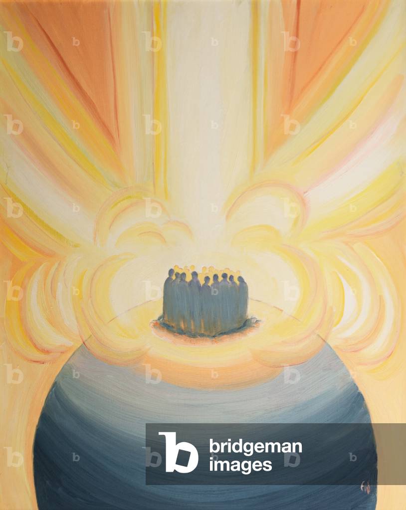 Bild von Gemälde "Durch Christus umhüllt uns das Licht des Himmels bei jeder Messe" 2000 von Elizabeth Wang