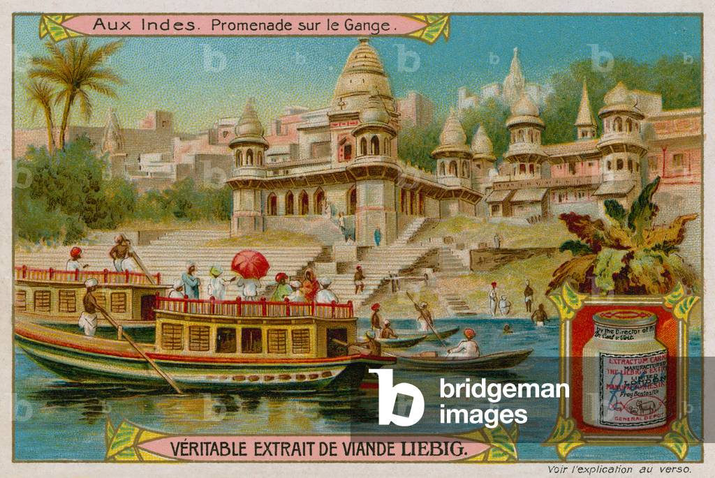 Boats on the Ganges (chromolitho) by European Artist
