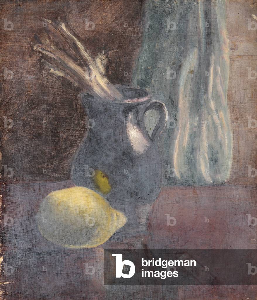 "Natura morta con brocca e limone (pittura olio" di Simon IV Yorke