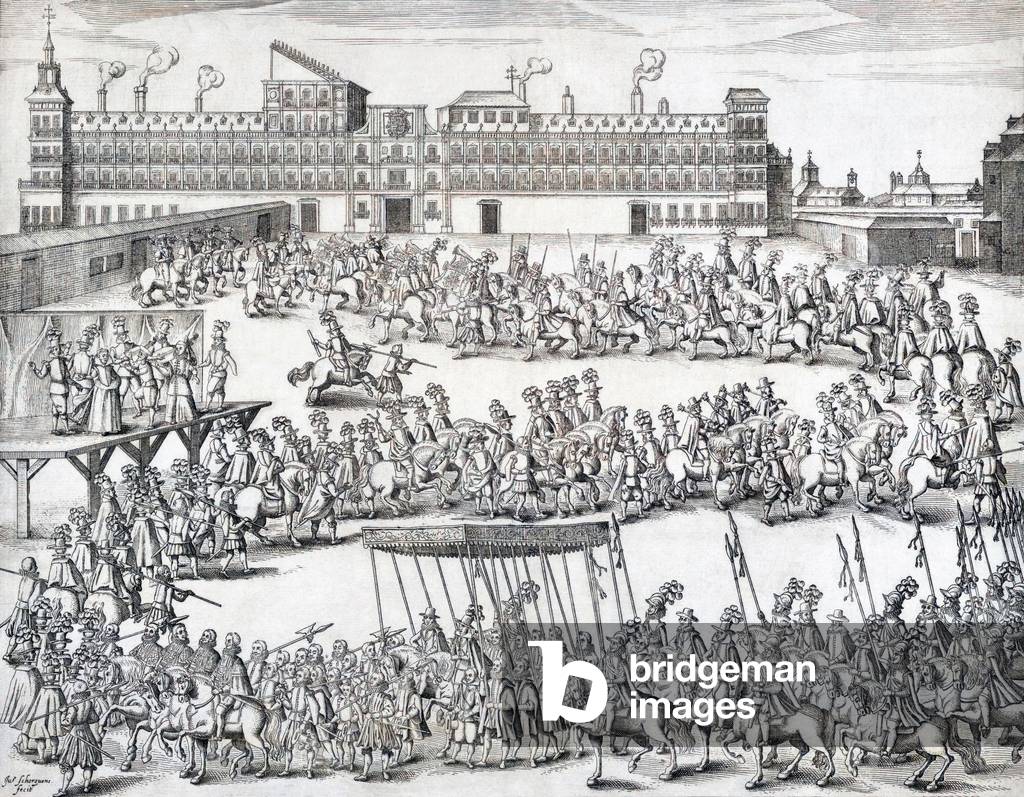 Einzug in Madrid am 23. März 1623 des zukünftigen Prinzen von Wales, König Karl I. von England (Gravur)