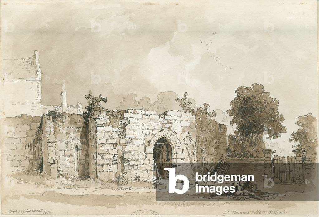 Stafford - San Tommas' [Priorato]: disegno a penna e seppia, 1839 (disegno)