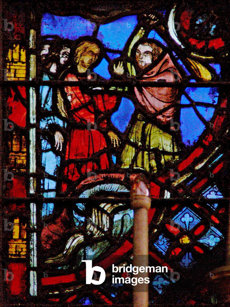 Window w2  the young women are maltreated by shepherds Ex II 17 (stained glass) 1246-48 by French Artist