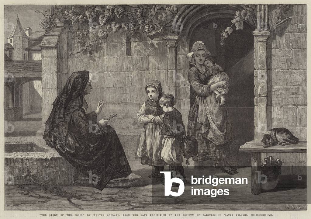 L'histoire de la Croix (gravure) par Walter Goodall, b/w