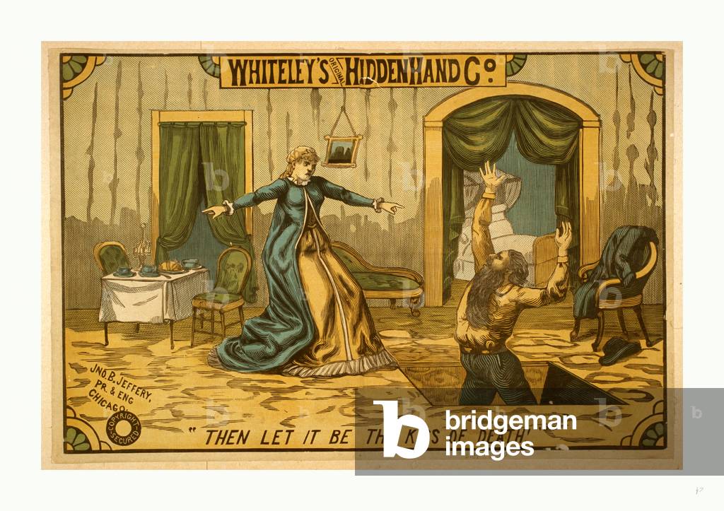 Whiteley's Original Hidden Hand Co., 1884, xilografia, colore