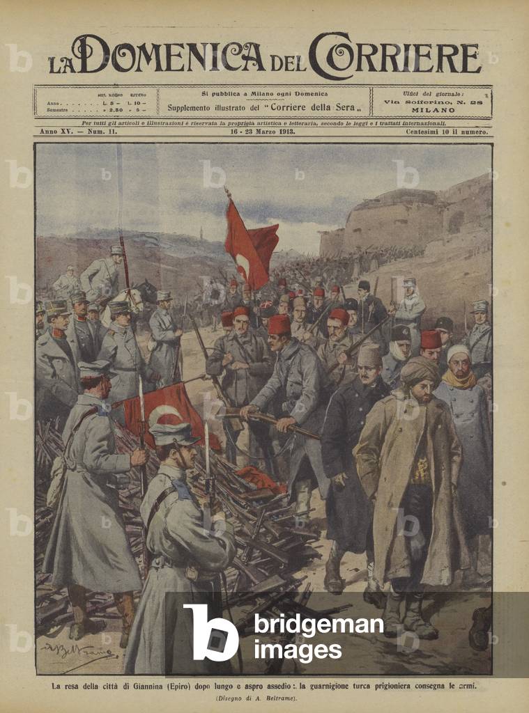 Die Kapitulation der Stadt Ioannina (Epirus) nach einer langen und bitteren Belagerung, der türkischen Garniso