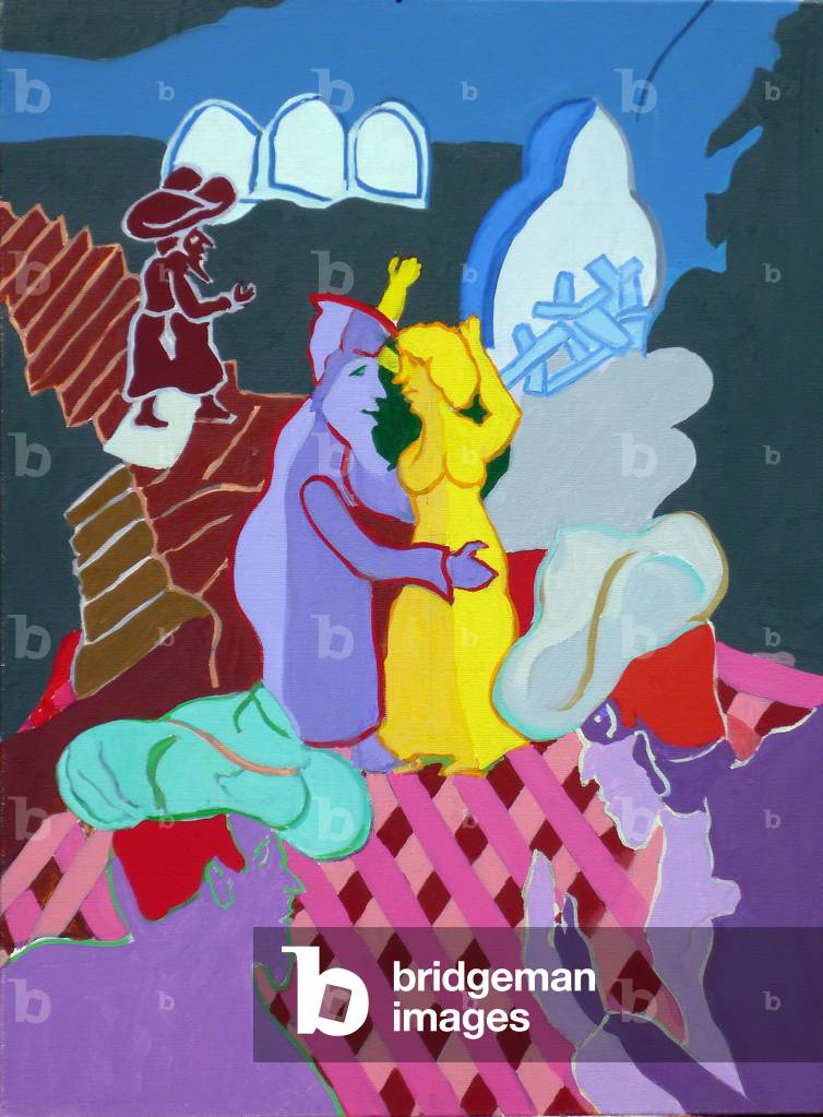 Il Rendez-vous, Capitolo 13 da 'Zadig ou la Destinée 'di Voltaire (1694-1778) (olio su tela)