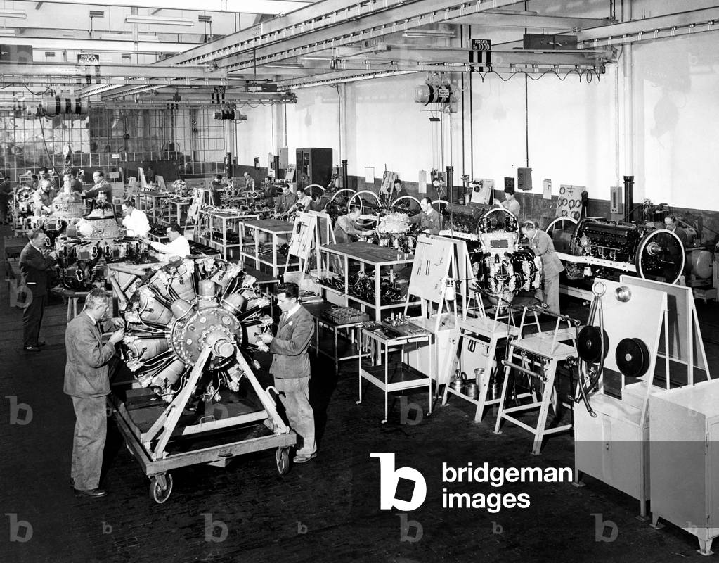 Immagine di Fotografia "Assemblaggio di Fiat Aeromotor"