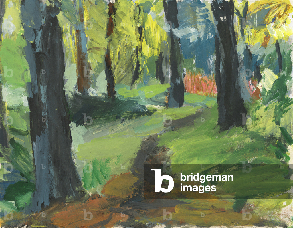 Woodland pathway, 2023 (Acryl auf Papier)