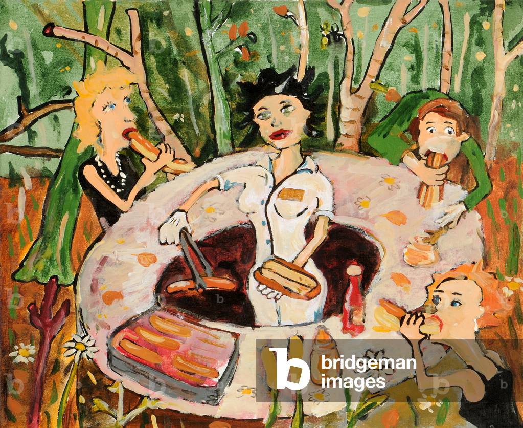 Hot Dog Stand im Wald, 2010 (Acryl auf Leinwand)