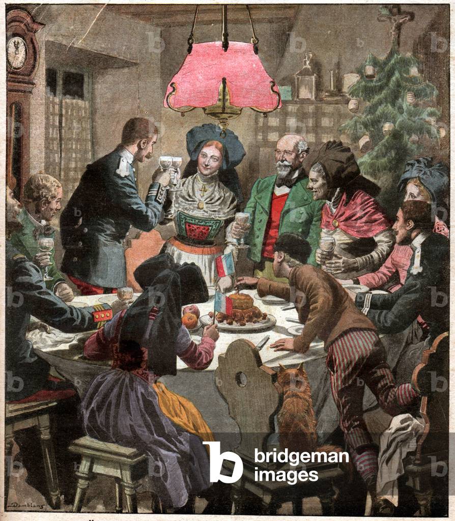 Image of Print depicting Christmas Eve 1914 by French Artist