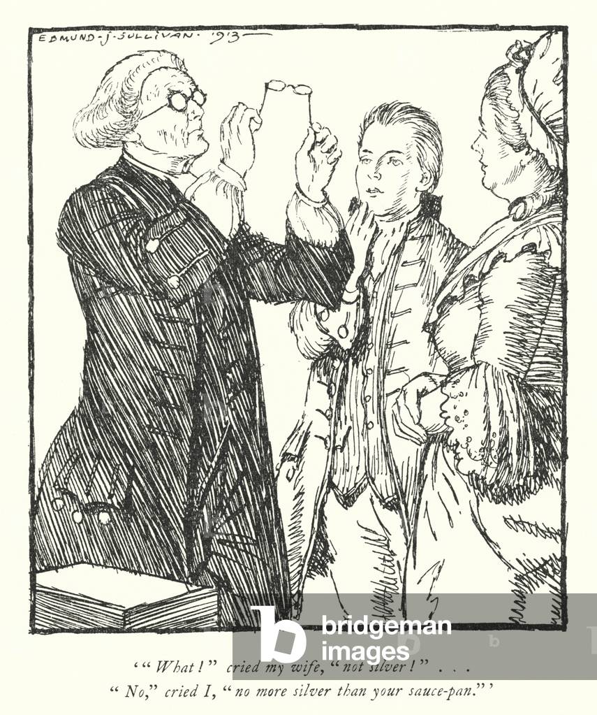 Illustrazione per il vicario di Wakefield di Oliver Goldsmith (lito)