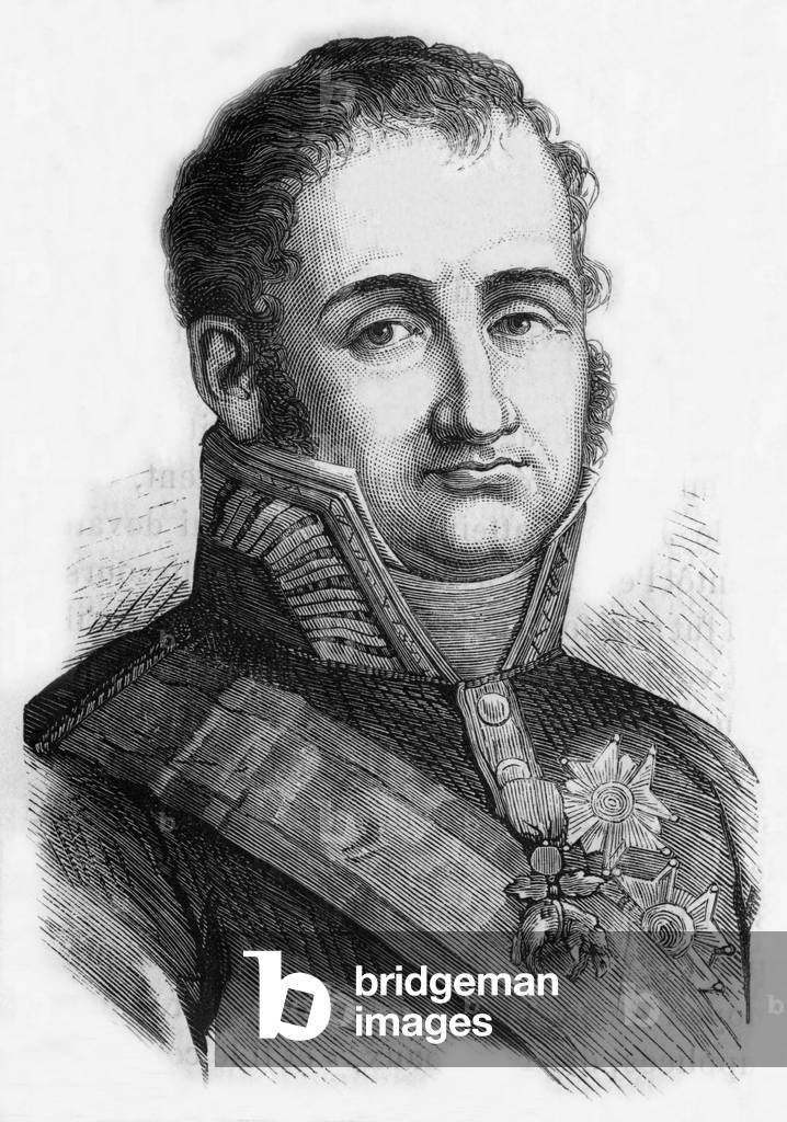 Bild von Gravur "Ferdinand VII" 1801 von French School, b/w