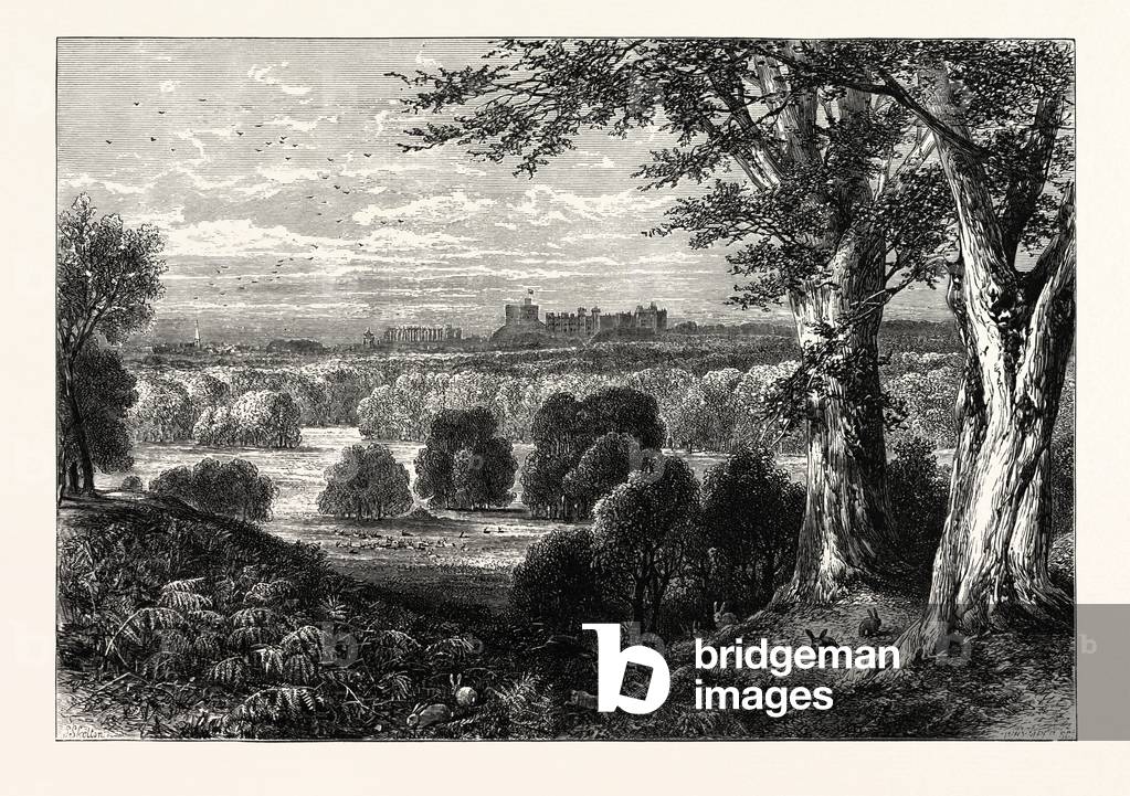 Bild von Gravur "Windor Castle", b/w