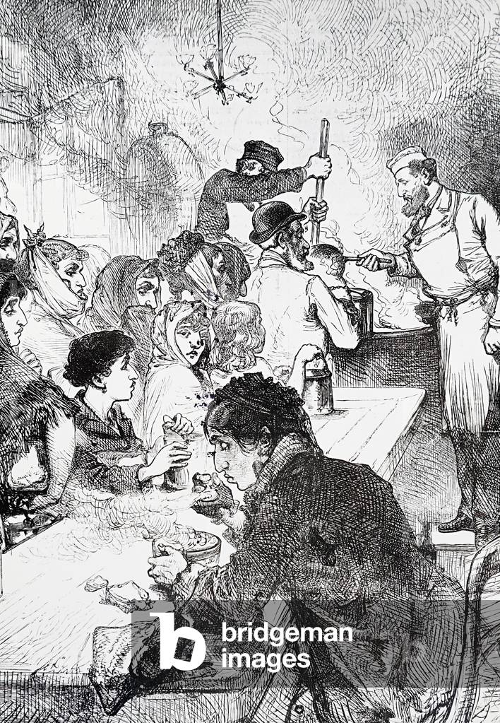 Une soupe de cuisine à Spitalfields 1879, b/w