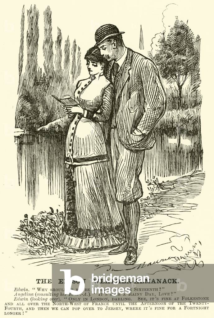 Bild von Gravur "Die Edison Wetter-Almanack (Gravur)" 1801 von English School, b/w