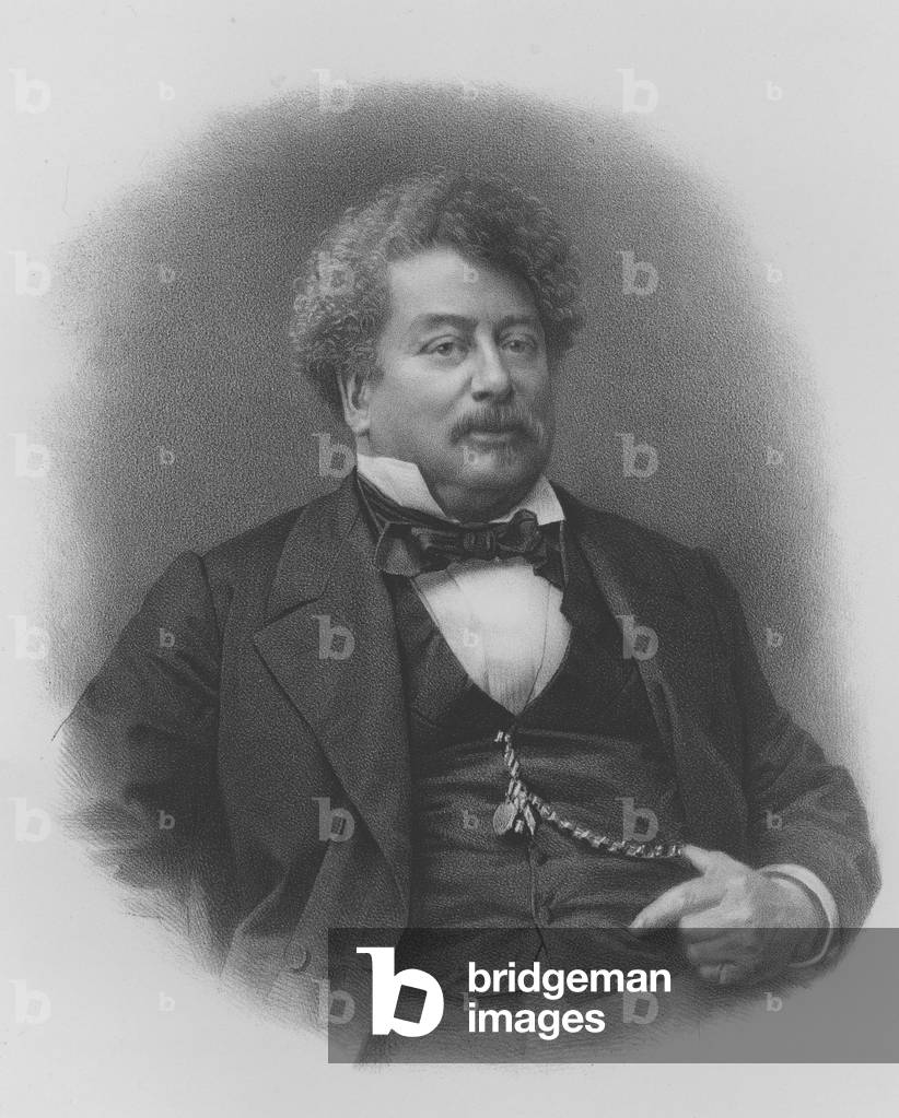 Alexandre Dumas (gravure) 1801 par French School, b/w