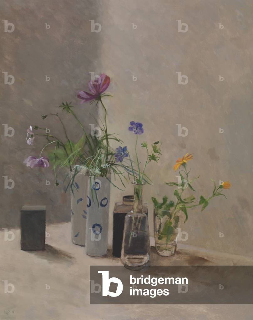 Pink Orange Schwarz (Öl auf Platte)