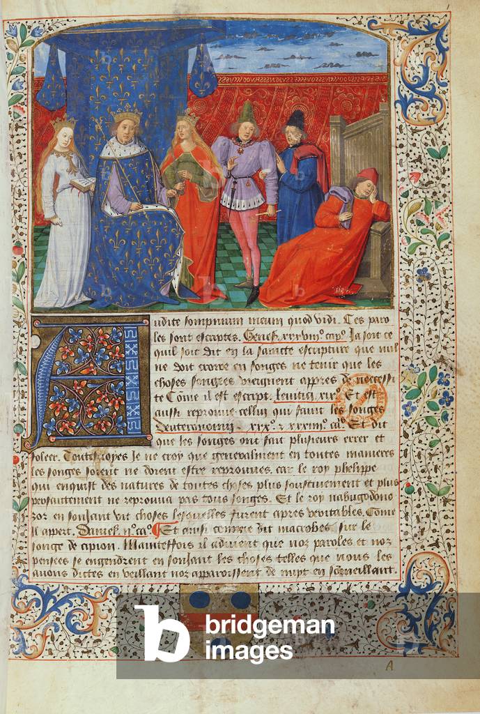 Ms.220/495 L'autore dorme e sogna, da 'Il sogno di Vergier, o la disputa del Chierico e Cavaliero' (pergamena)