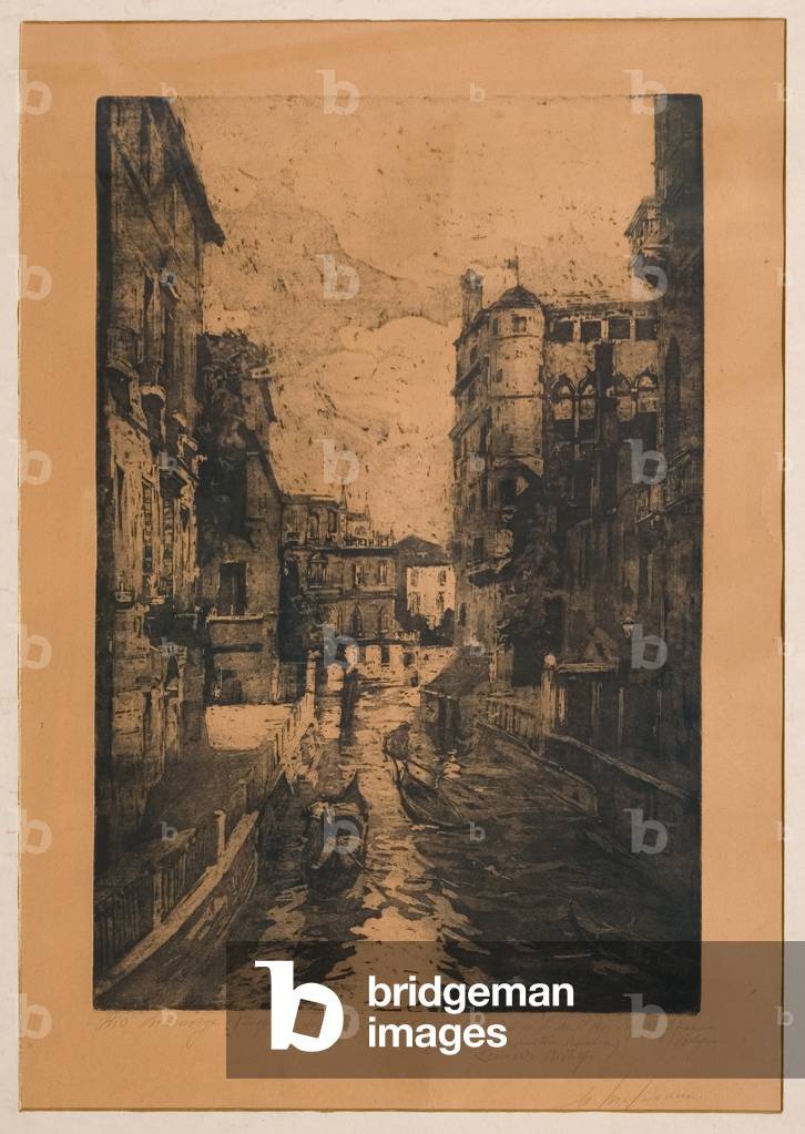 "Rio Maraveja - Venedig 1920-22 (Radierung)" von Ubaldo Magnavacca, b/w
