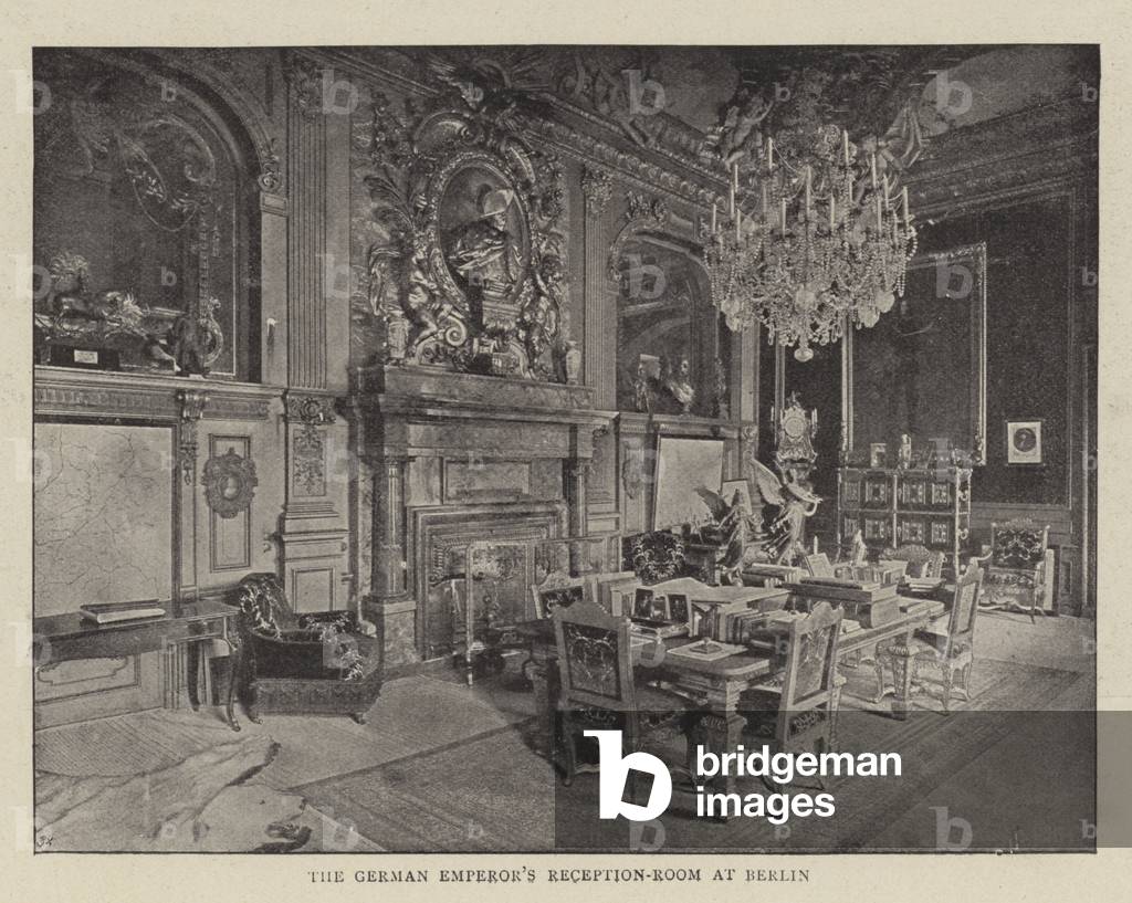 Image de Photographie représentant La salle de réception de l'empereur allemand à Berlin (photo b/w) par Engli