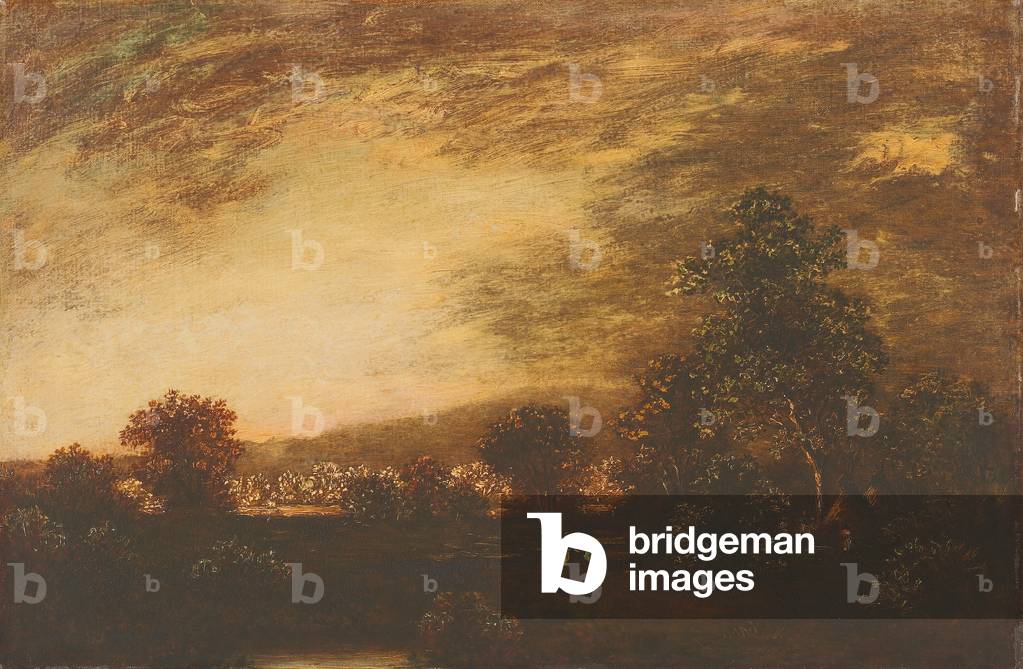 Immagine di Dipinto "Paesaggio (olio su tela)" di Ralph Albert Blakelock, b/w
