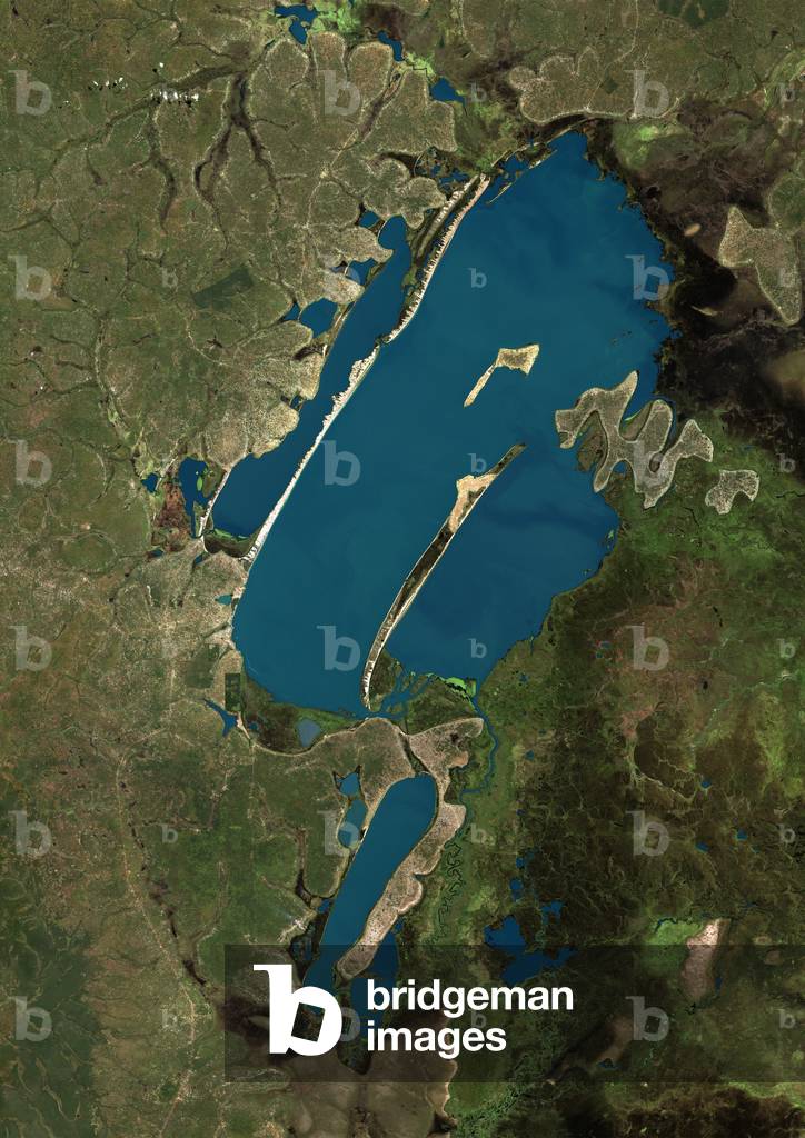 Lake Bangweulu, Zambia, True Colour Satellite Image