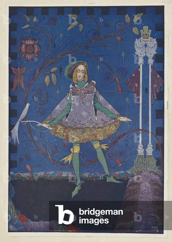 Der Swineherd. Am Grab des Vaters des Prinzen wuchs ein Rosenbusch, Illustration aus “Märchen” von Hans Christ