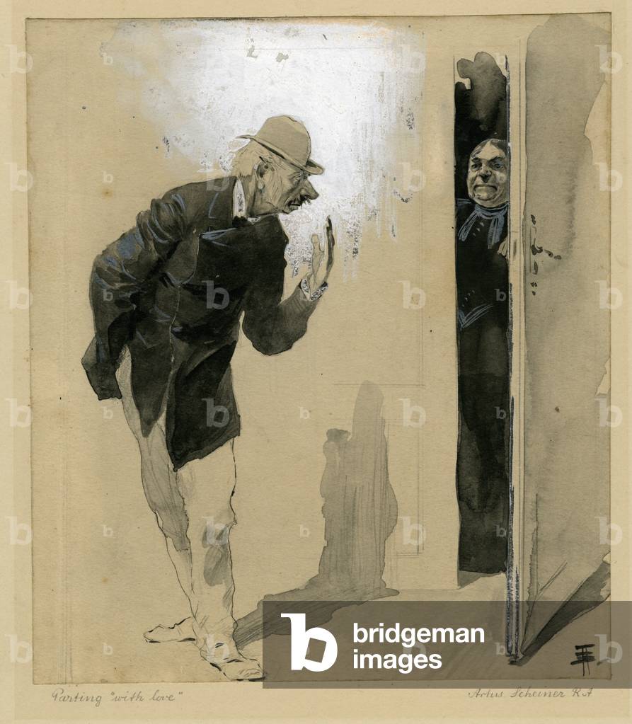 Abschied von der Liebe (Körperfarbe und Waschung auf Papier)