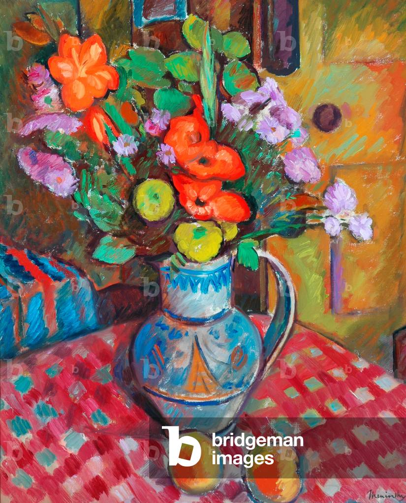 Immagine di Dipinto "fiori in un vaso olio su tela" di Bernard Meninsky