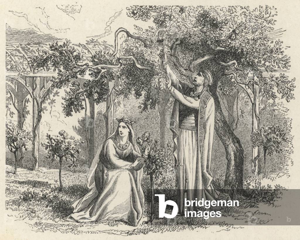 Childebert entant ses pommiers (Gravur)