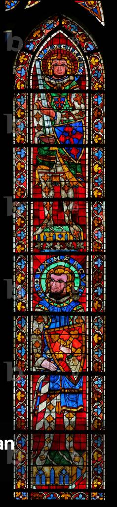 Window w205 depicting St Marcus and St Acacius (stained glass) by French Artist