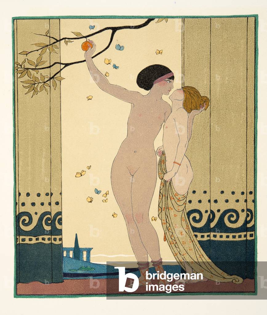 Les Conseils, illustrazione da Les Chansons de Bilitis, di Pierre Louys, pub. 1922 (stampa pochoir)