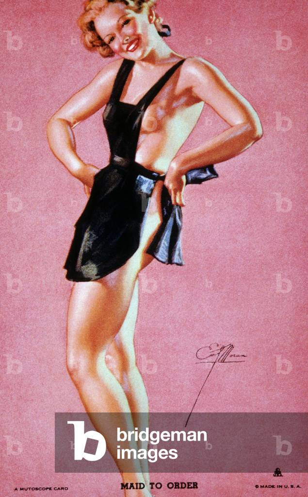 Cameriera per ordine, Mutoscope Card, 1940 (colore lito)