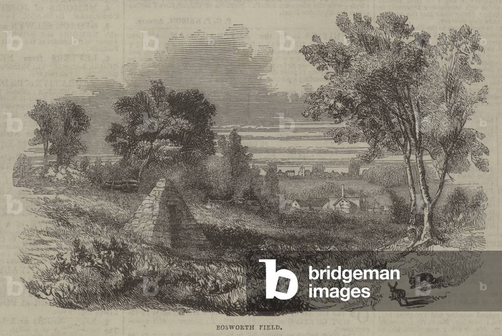 Bosworth Field (engraving) by English Artist, b/w