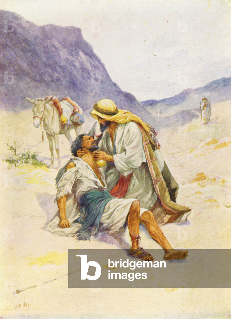 Le bon samaritain (lithographie couleur)