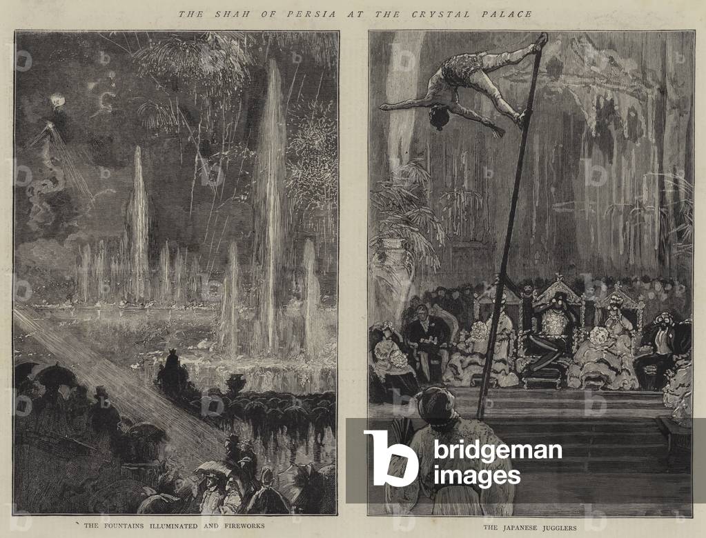 Lo Scià di Persia al Palazzo di Cristallo (incisione)