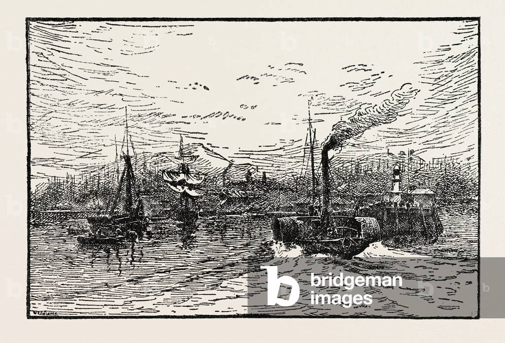 Bild von Gravur "Hafen von Leith" von Unknown Artist