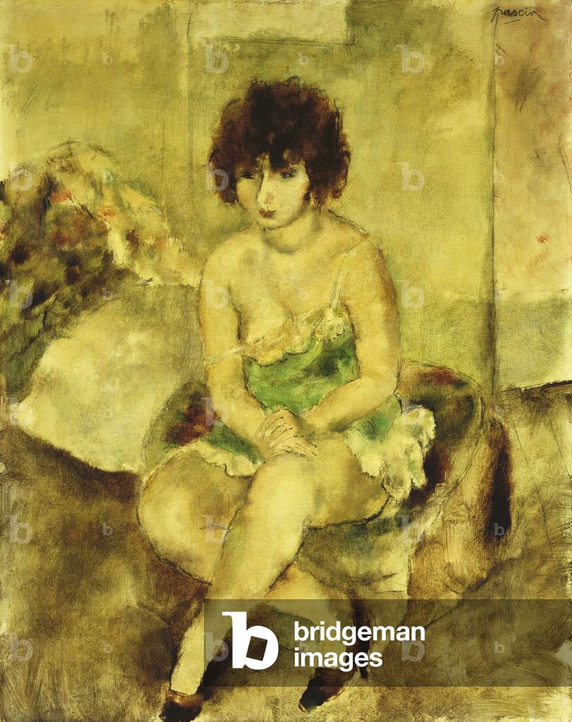 Portrait de Lucy Krohg, um 1925 (Öl und Bleistift auf Leinwand)