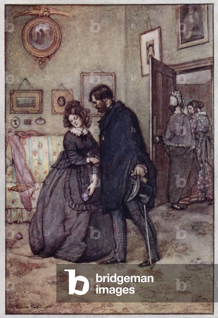 Illustration für Cranford von Frau Gaskell (Farbe litho)