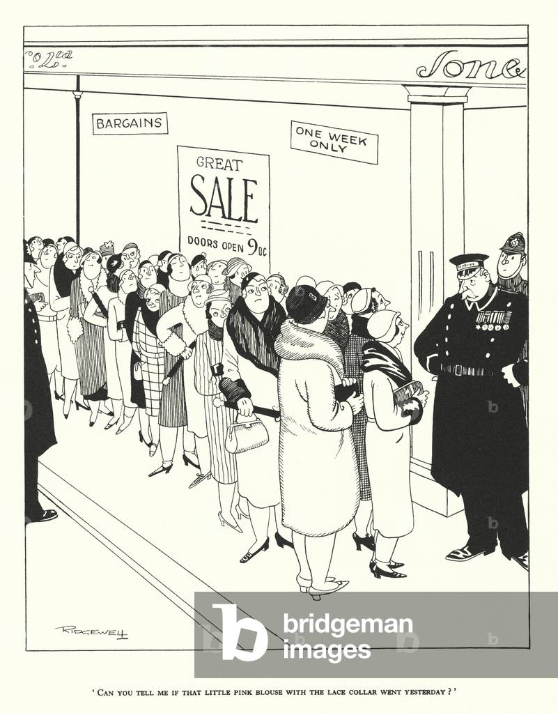 «Puoi dirmi se quella camicetta rosa con il colletto di pizzo è andata ieri?» (litografia)