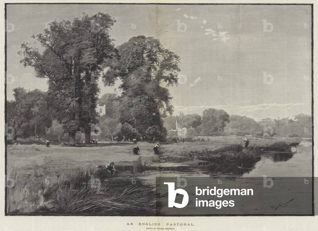 "Eine englische Pastoral (Gravur)" 1886 von George L. Seymour