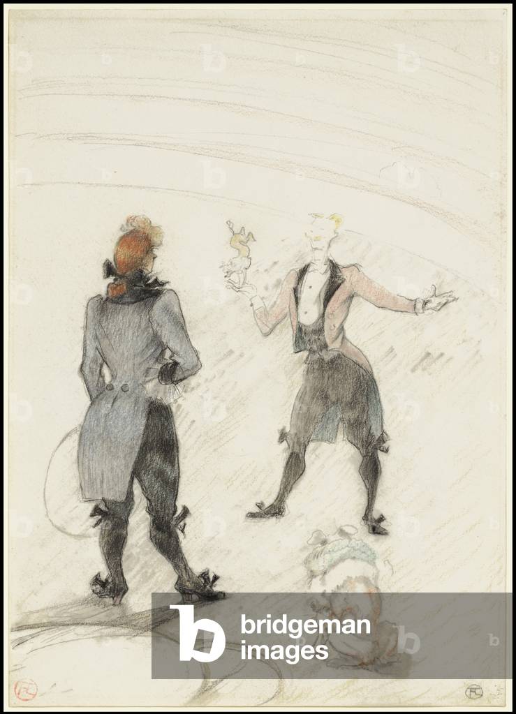 At the Circus: The Dog Trainer, 1899 (gessetti neri e colorati su grafite, su carta bianca)