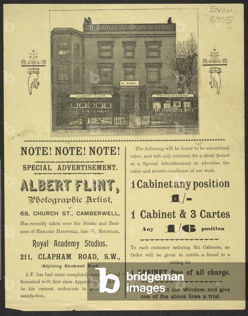Advertisement for Albert Flint by English Artist