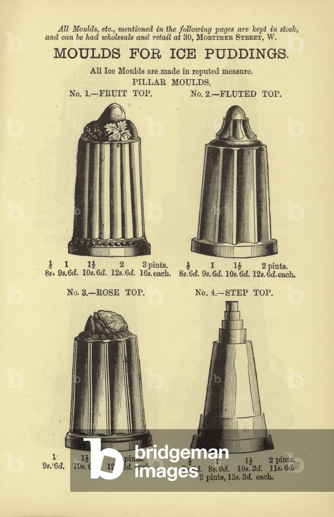 Stampi ornamentali a colonna per la creazione di budini ghiacciati (lito)