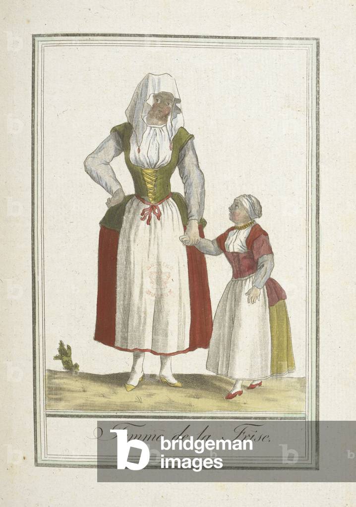 "Femme de la Frise. Frau und Kind von Frisia."