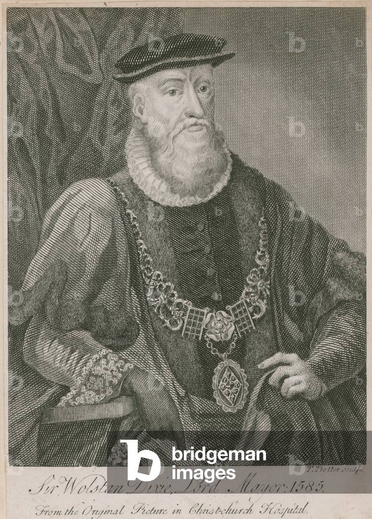 Sir Wolstan Dixie, Lord Mayor of London, 1585 (gravur)