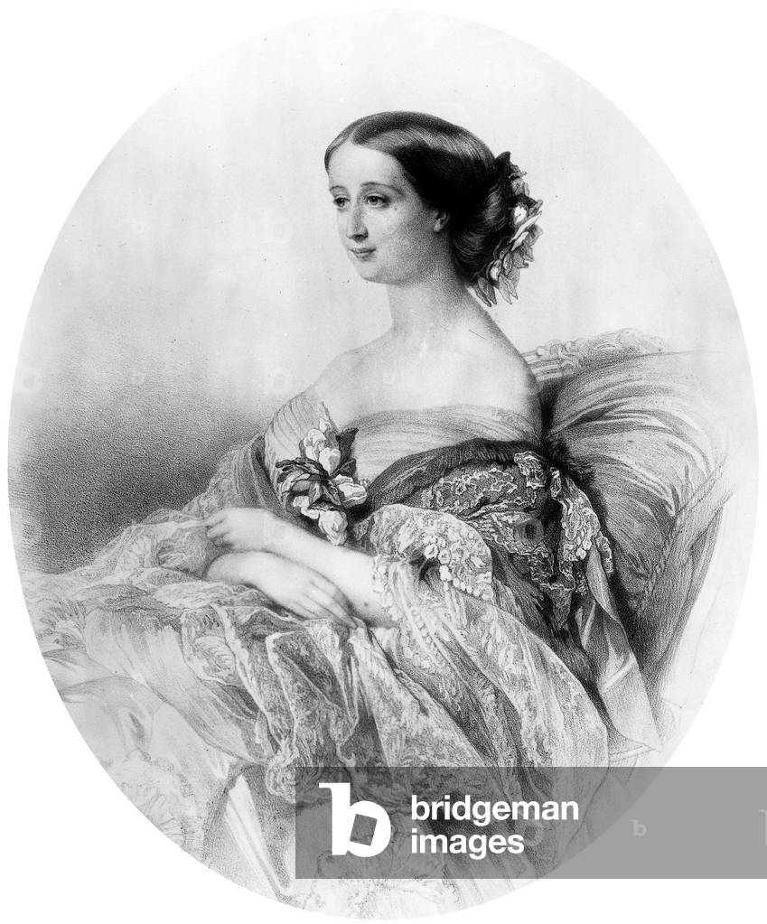 Imperatrice francese Eugenia (1826-1920, nato Eugenia Maria de Montijo de Guzman) qui c. 1853, incisione di Si