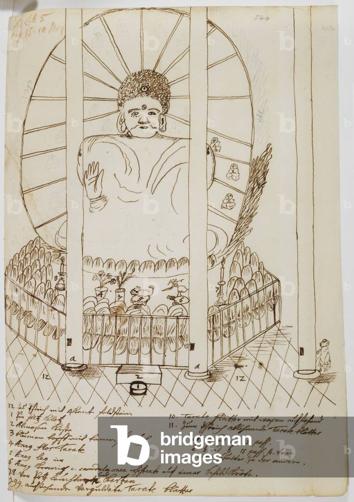Disegno del Grande Buddha al Tempio Hoko-ji, Kyoto