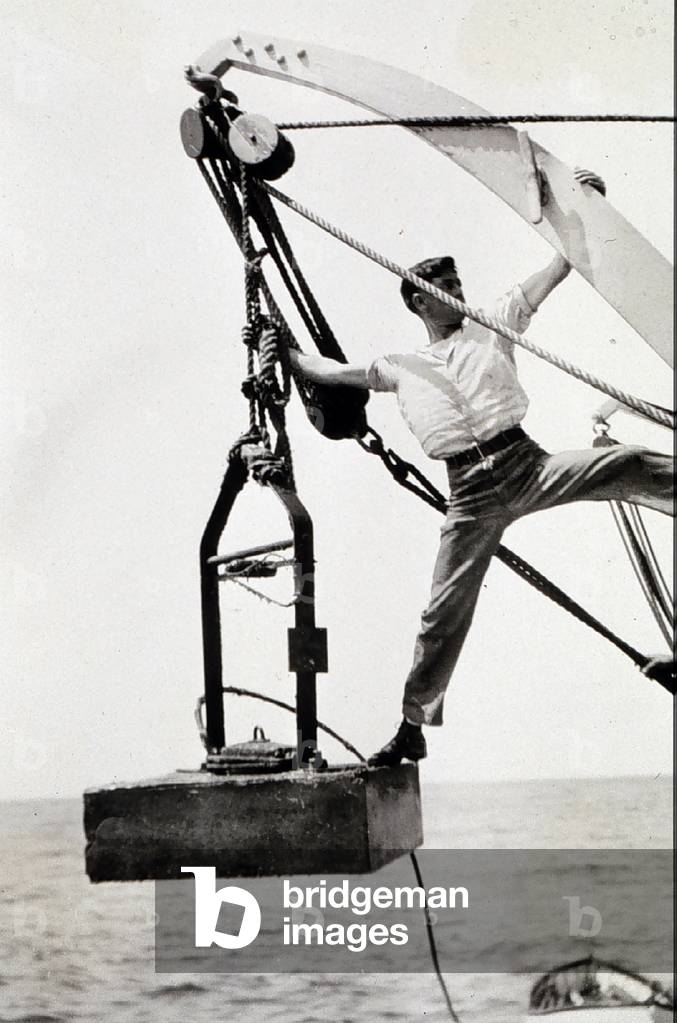 Image of Marine geologist on a survey